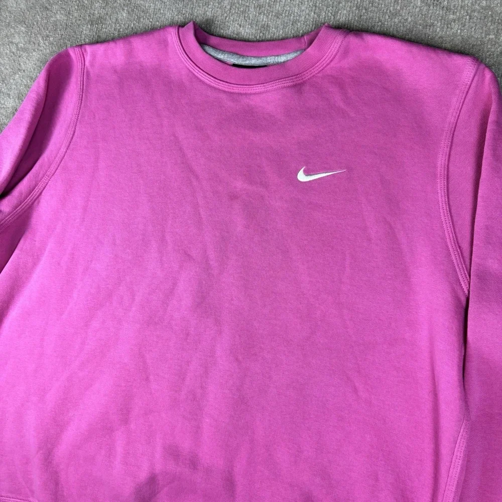 Nike Sweatshirt Crewneck Pink Fleece Pullover Embroidered Swoosh Women’s XL
